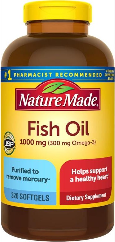 Nature Made Fish Oil Omega-3, 1000mg Softgels