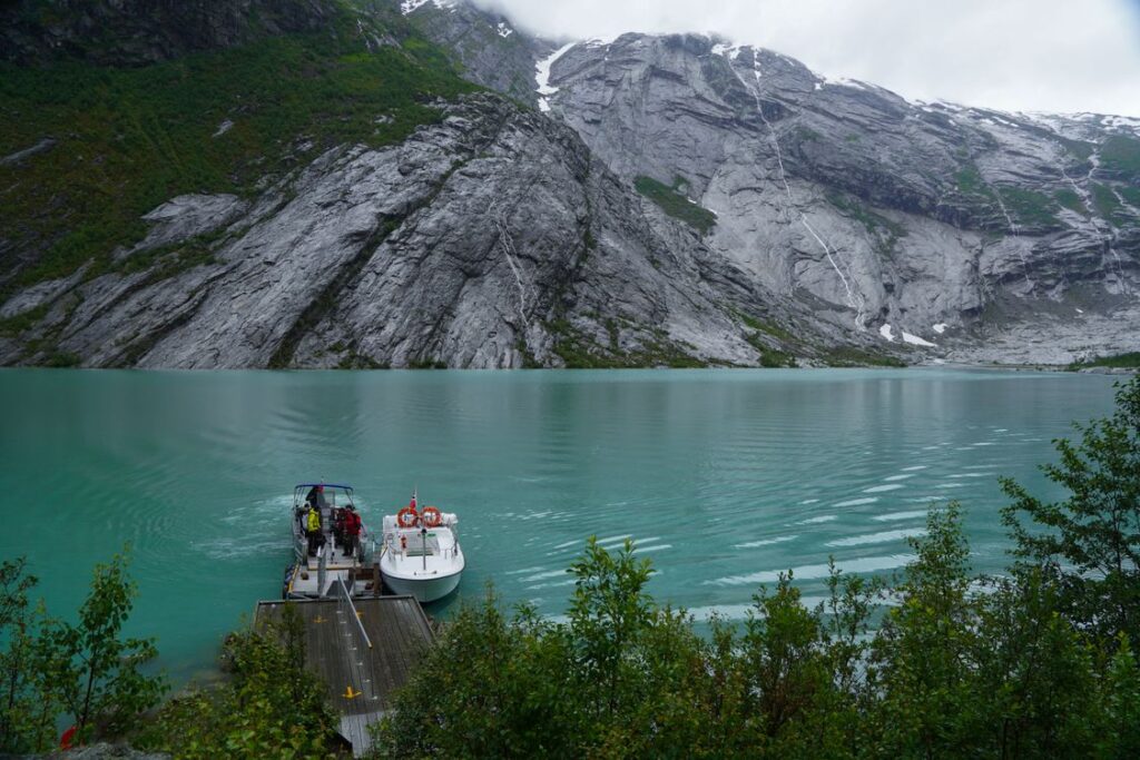 Dramatic fjord and mountain landscape in Norway