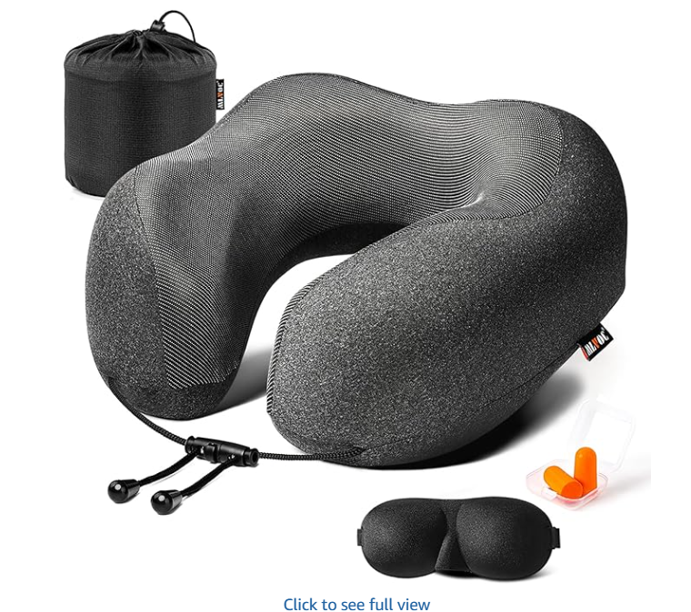 MLVOC Airplane Travel Neck Pillow 3-in-1 Kit
